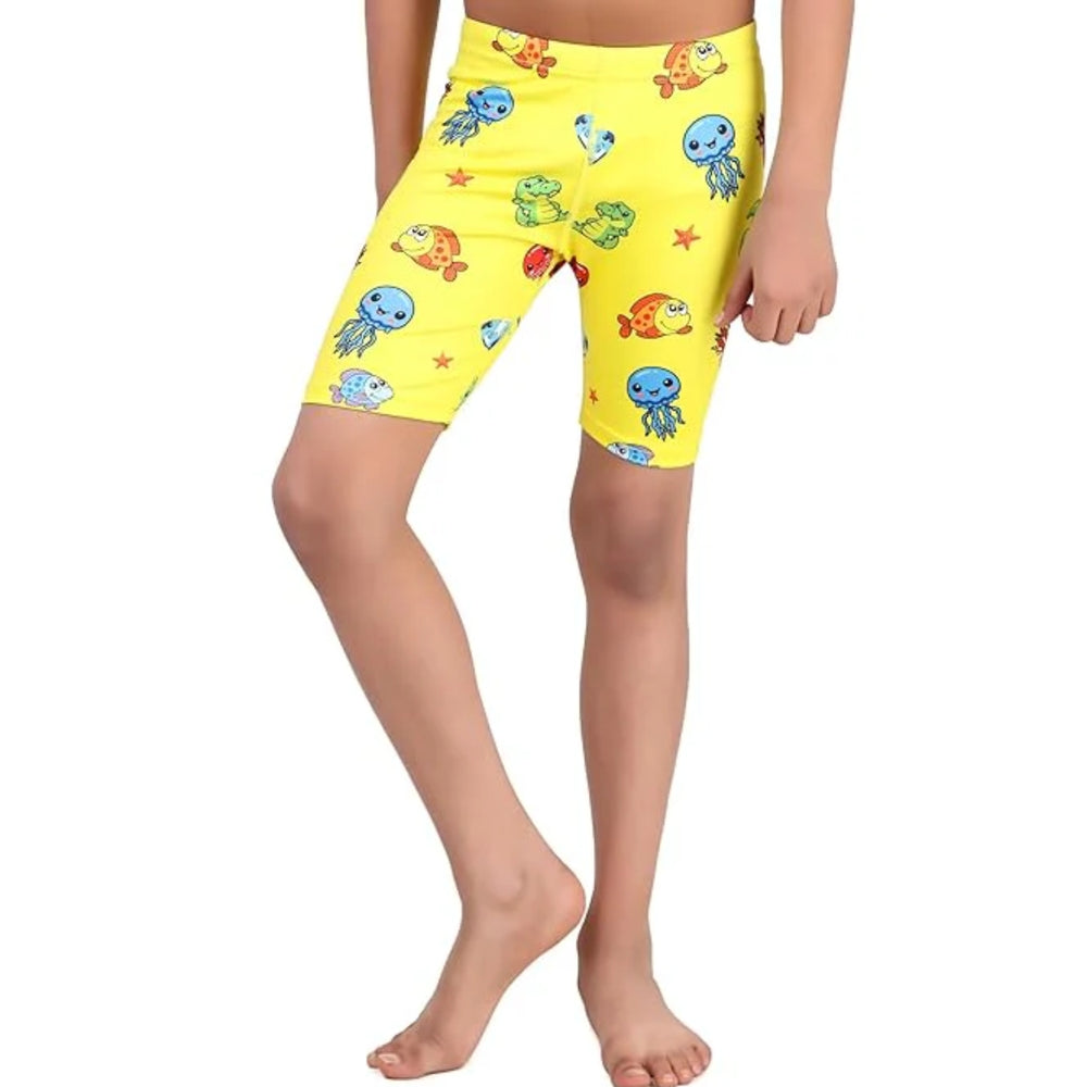 Viva Puffer 001 Kid’s Swimming Jammer, Yellow | Lightweight Swim Jammer with Stretch Fabric & Chlorine Resistance - Best Price online Prokicksports.com