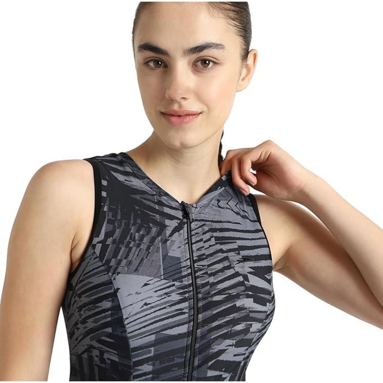 Speedo Women Endurance10 Hyperboom Printed Racerback Swimdress With Boyleg – Black & Oxid Grey - Best Price online Prokicksports.com