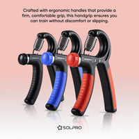 Solpro SHG-046 FirmFlex Adjustable Hand Grip Strengthener – 5-60kg Resistance, Ergonomic Grip, Forearm & Finger Strengthener with Mechanical Counter, Home Gym Rehab - Best Price online Prokicksports.com