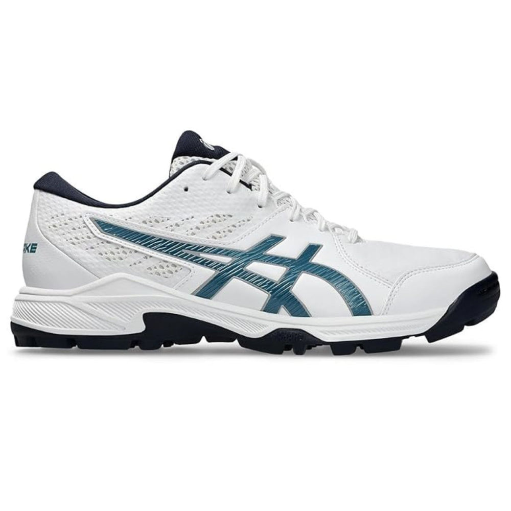 ASICS Gel-Peake 2 Cricket Shoes (Men) | Rubber Outsole | Breathable Mesh | Rearfoot GEL Cushioning | White/Atlantis Blue - Best Price online Prokicksports.com
