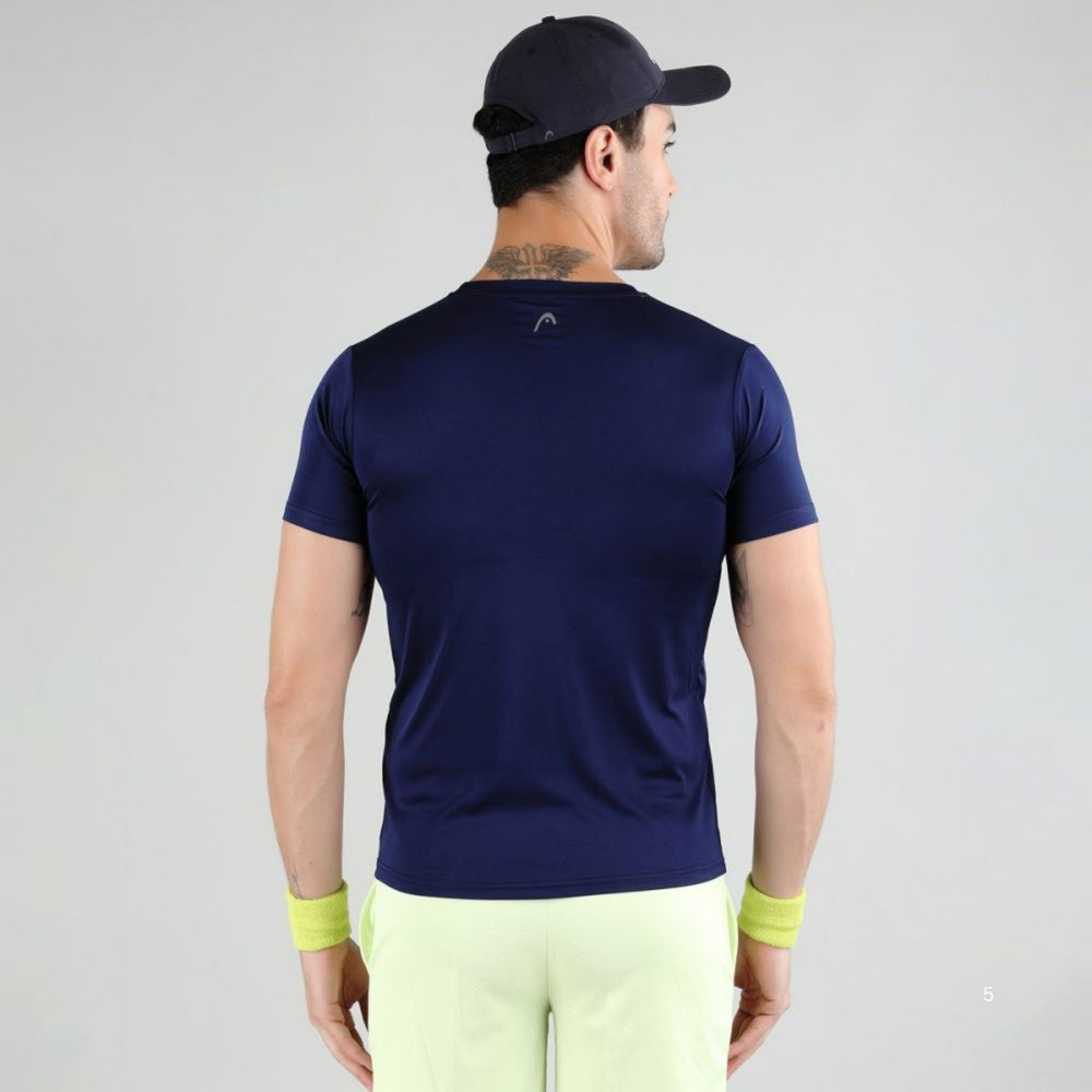 HEAD HCD Model Men's Round Neck T-Shirt – 100% Polyester | Moisture-Wicking, Lightweight Regular Fit | Crew Neck Design - Best Price online Prokicksports.com