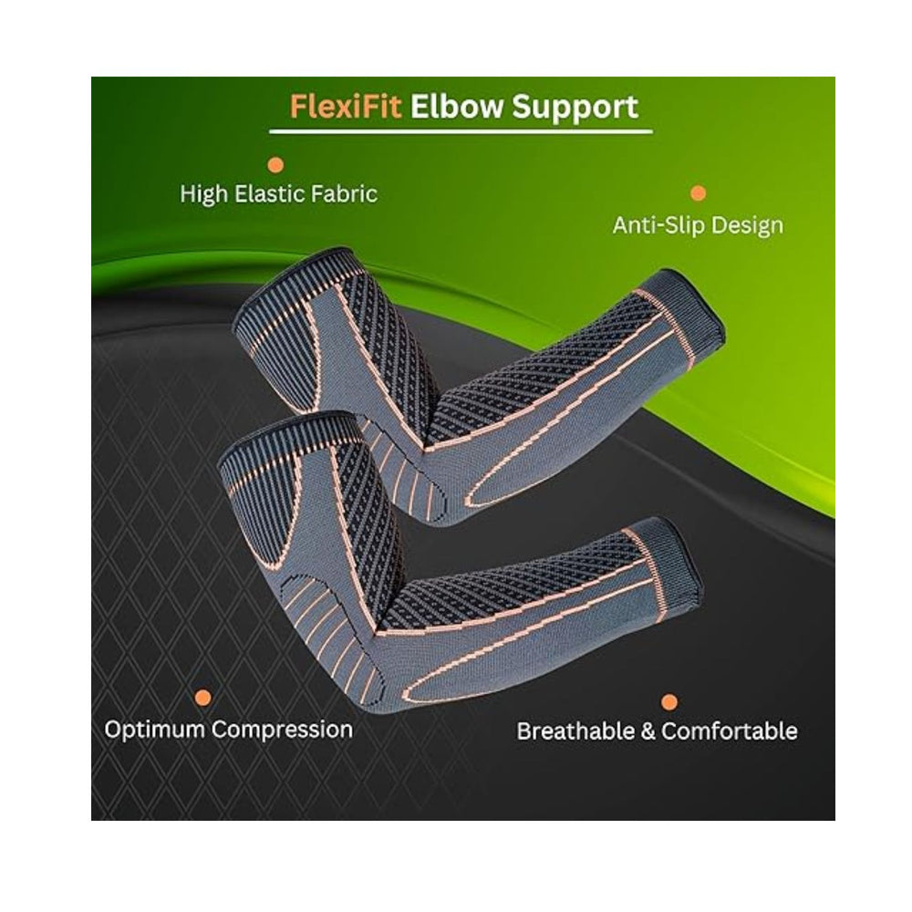 Prokick FlexiFit Compression Elbow Support, 1 Pair - Best Price online Prokicksports.com