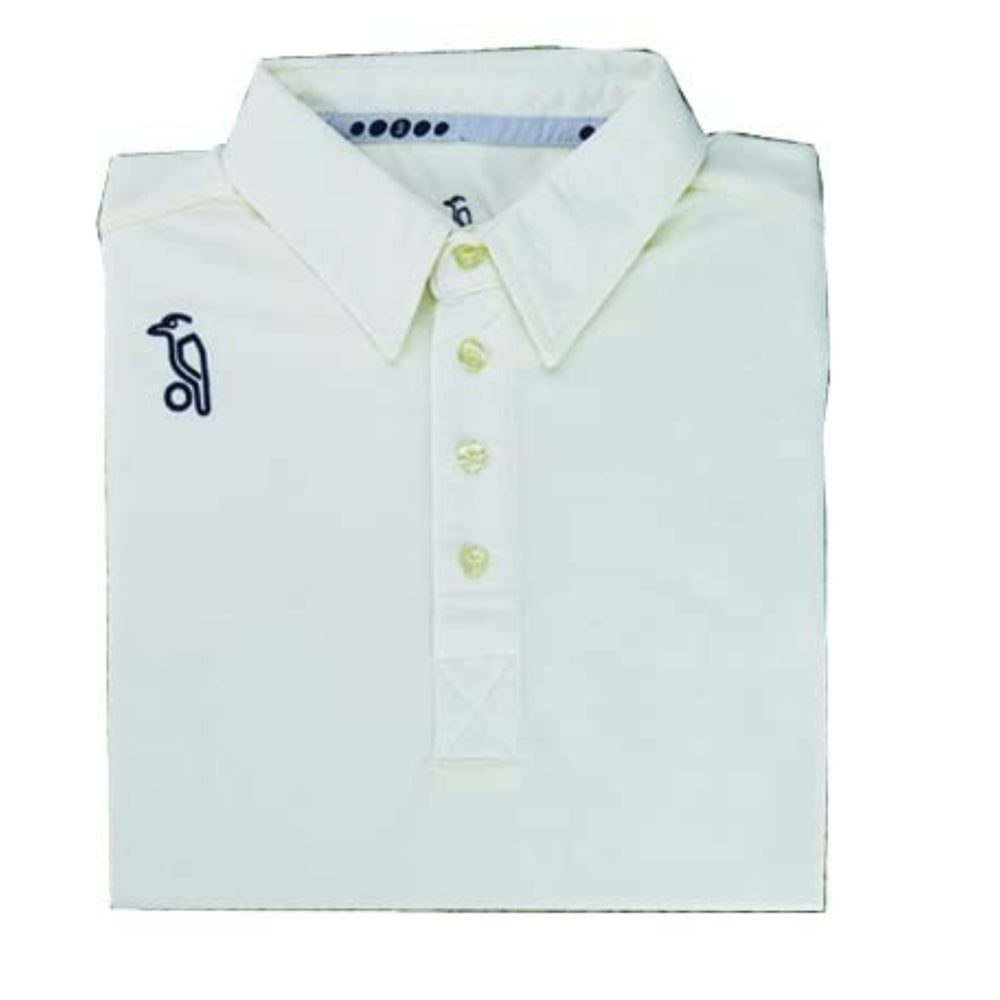 Kookaburra WT 2 Half Sleeve Cricket Shirt – White | Classic Match Whites with Stay-Dry Fabric & Mesh Ventilation - Best Price online Prokicksports.com