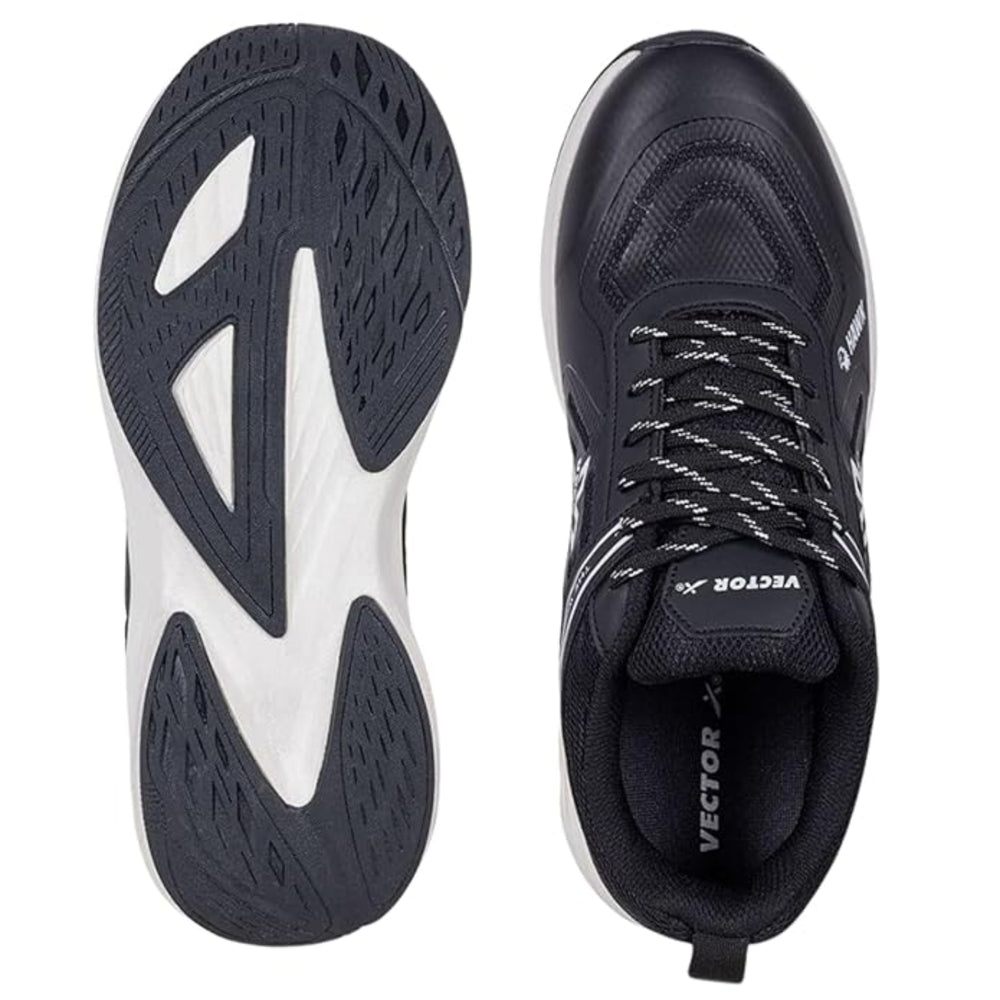 Vector X Hawk Jogging Shoe, Black/White | Lightweight Running Shoes with Cushioned Sole & Breathable Upper - Best Price online Prokicksports.com