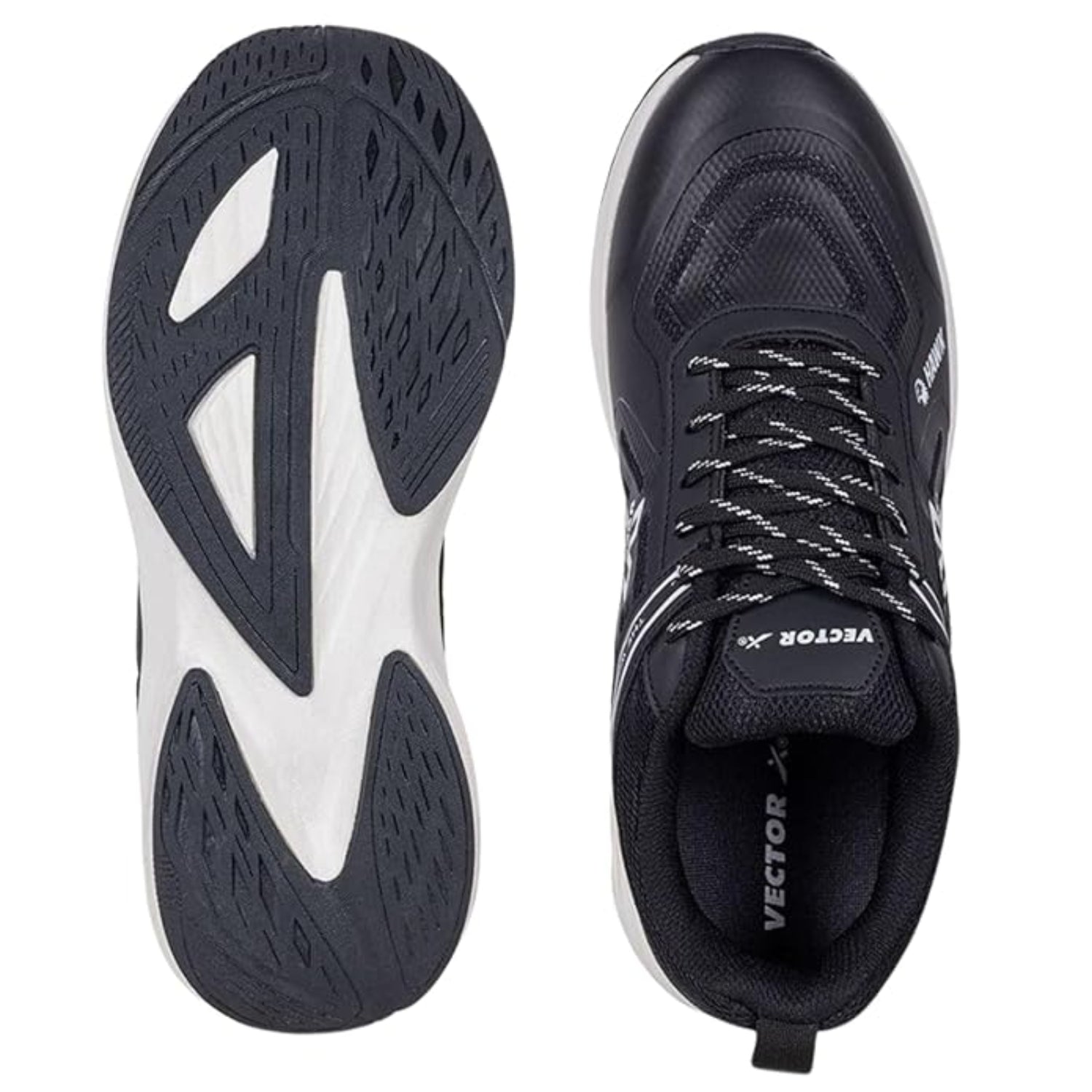 Vector X Hawk Jogging Shoe, Black/White | Lightweight Running Shoes with Cushioned Sole & Breathable Upper - Best Price online Prokicksports.com