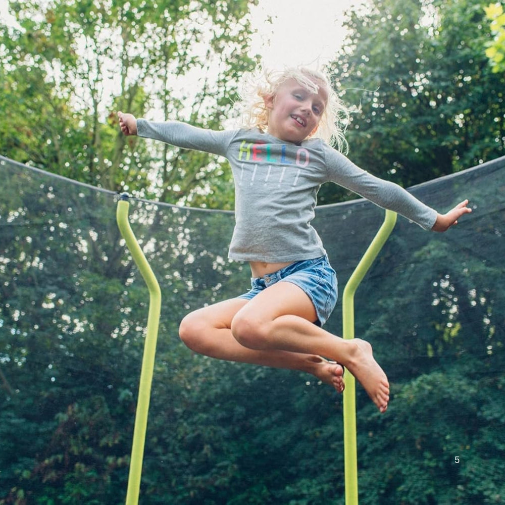 Plum Wave Springsafe Trampoline & Enclosure 14ft | Extra Large Outdoor Family Trampoline with Safety Net & Padded Springs | Black/Green – Model 30249 - Best Price online Prokicksports.com
