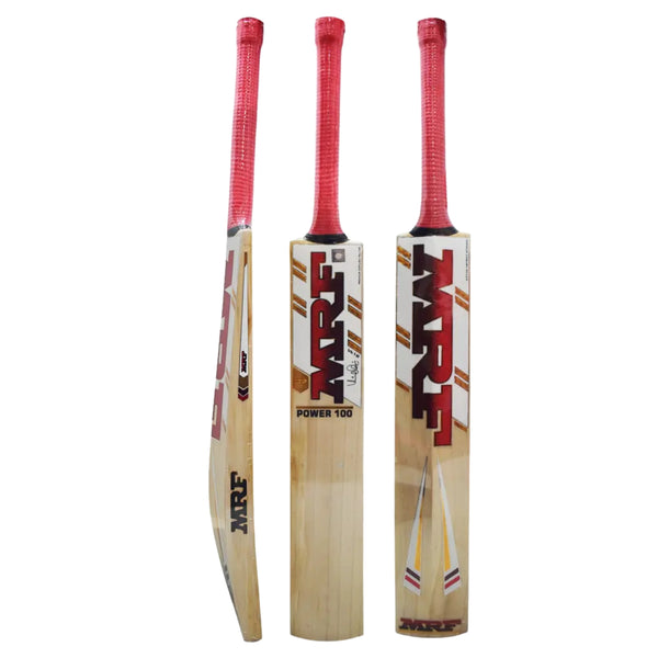 MRF Power 100 English Willow Cricket Bat – Short Handle, Professional Grade for Powerful Stroke Play