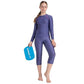 SPEEDO SWIM CONTRAST CAPRI, HAPUNA BLUE/NEON VIOLET | Chlorine-Resistant Fabric with UPF Protection & Performance Fit - Best Price online Prokicksports.com