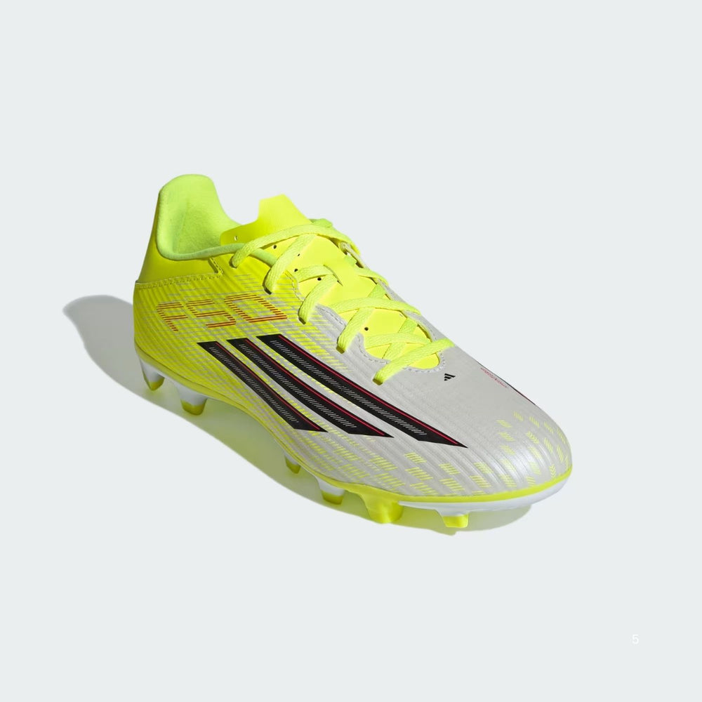 Adidas F50 Club FG/MG Football Shoes | Lightweight Speed Cleats with Fiberskin Upper | TESOYE/CBLACK/LUCRED - Best Price online Prokicksports.com