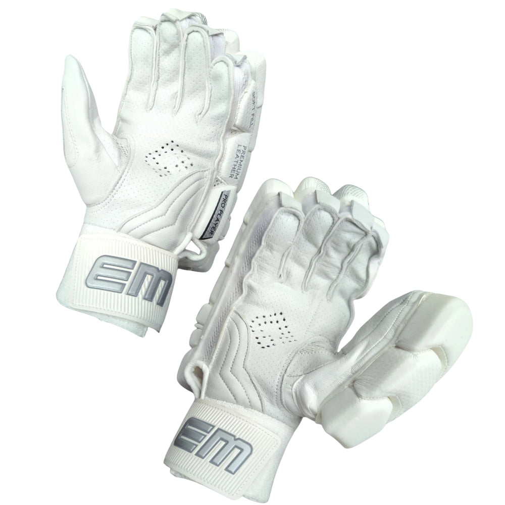 EM Pro Players Right Hand Batting Gloves – Men’s | Pro-Level Protection with Premium Leather Palm & Multi-Flex Design - Best Price online Prokicksports.com