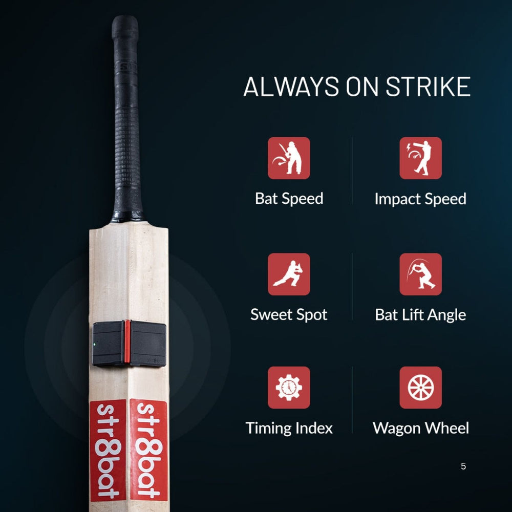 Str8bat Cricket Bat Sensor – Motion Tracker for Bat Speed, Swing Angle & Timing | Smart Batting Practice Device | Cricket Shot Analysis Tool for Players & Coaches - Best Price online Prokicksports.com