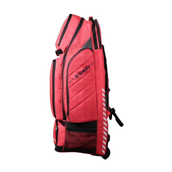Shrey 3333 Legacy Duffle Wheelie 120 Cricket Kitbag | Spacious, Durable & Easy-to-Carry Cricket Gear Bag | Red