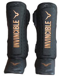 Invincible Combat Shin Guard | 100% PU Construction | Curved Ergonomic Design | Premium Protection for Muay Thai, Kickboxing & MMA - Best Price online Prokicksports.com