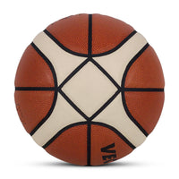 Vector X X-Pro 14 Panel Premium PU Basketball (Brown/Dual Tone) | Official BFI Approved Match & Training Basketball