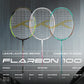 Hundred Flareon 100 Badminton Racket (Strung) | Carbon Fiber Frame | Speed Racket for Fast Swings with Full Cover | Max Tension 30 lbs