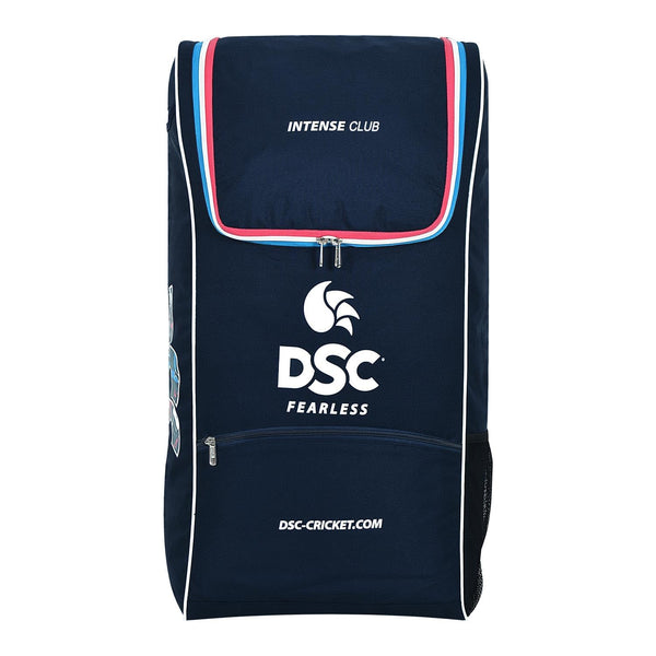 DSC Intense Club Duffle Cricket Kit Bag | Durable Polyester, Foam Padding, Designer Zips, Padded Adjustable Shoulder Strap, Stash & Utility Pockets, Sporty Club Style