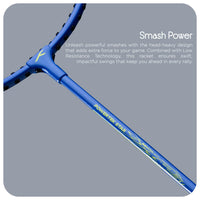 HUNDRED Powertek Star (2 Strung Rackets + 2pc Nylon Shuttlecocks), 16-18 LBS