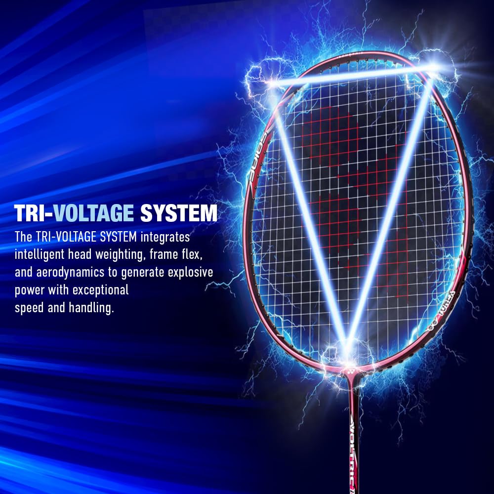 Yonex Voltric Lite 35i HM Graphite Head Heavy Badminton Strung Racquet | NANOMESH NEO & ISOMETRIC Power Frame with Full Cover - Best Price online Prokicksports.com