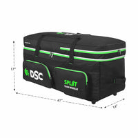 DSC Spliit Team Wheelie Cricket Kit Bag | Large Cricket Equipment Bag with Tractor Wheels | Padded Bat Pockets, Shoe Section