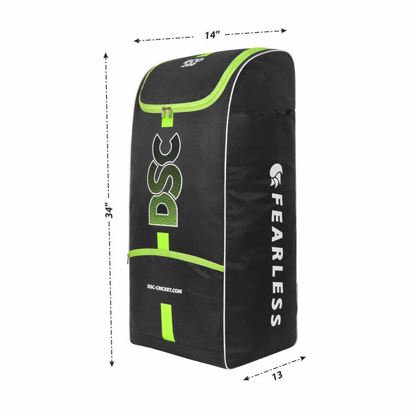 DSC Eco 200 Cricket Kit Bag | Economical Travel Bag, Durable Polyester, Designer Zips, Two Padded Bat Pockets, Shoe Pocket, Adjustable Strap
