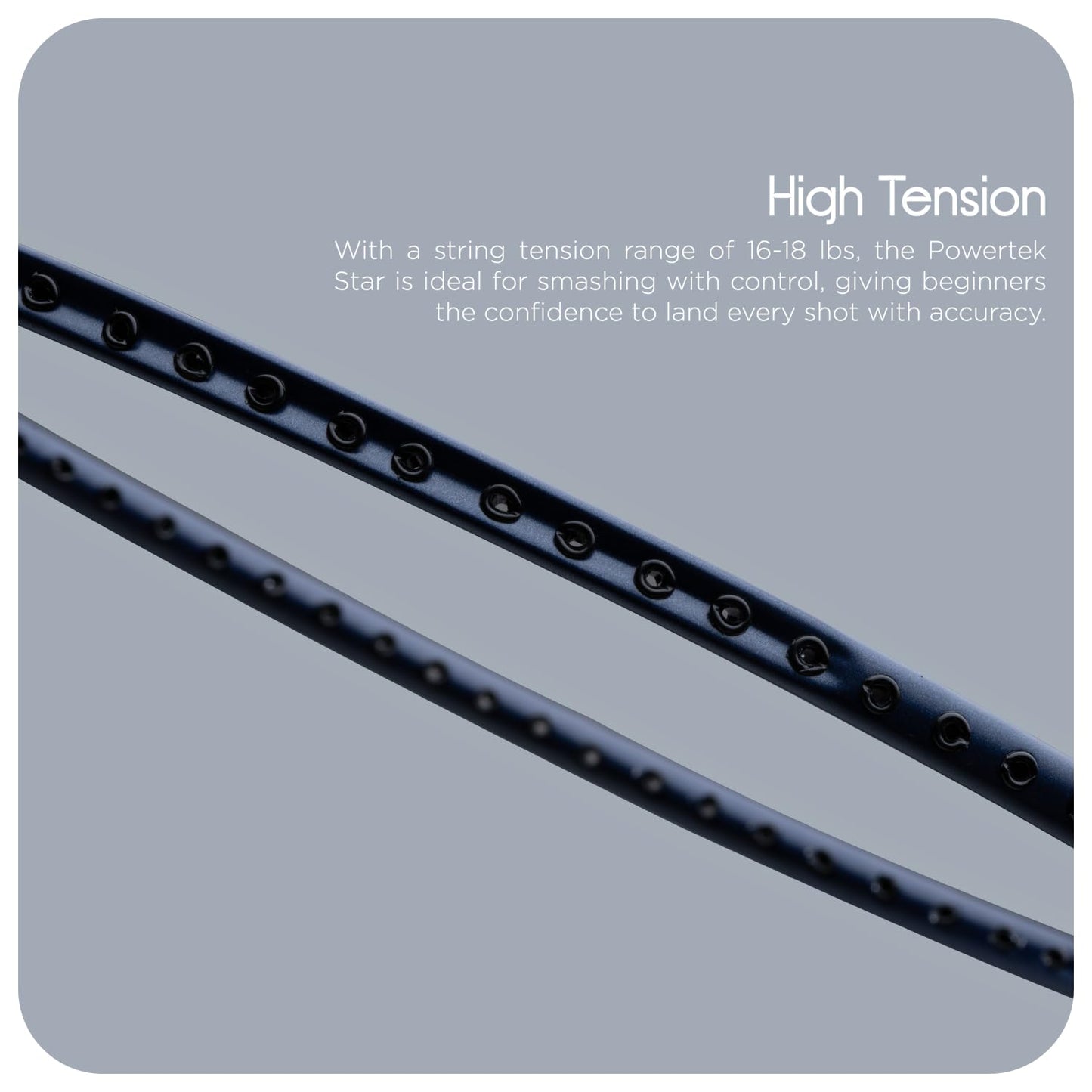 HUNDRED Powertek Star (2 Strung Rackets + 2pc Nylon Shuttlecocks), 16-18 LBS - Best Price online Prokicksports.com