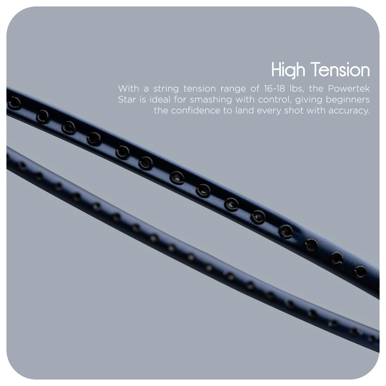 HUNDRED Powertek Star (2 Strung Rackets + 2pc Nylon Shuttlecocks), 16-18 LBS - Best Price online Prokicksports.com