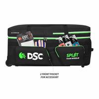 DSC Spliit Team Wheelie Cricket Kit Bag | Large Cricket Equipment Bag with Tractor Wheels | Padded Bat Pockets, Shoe Section