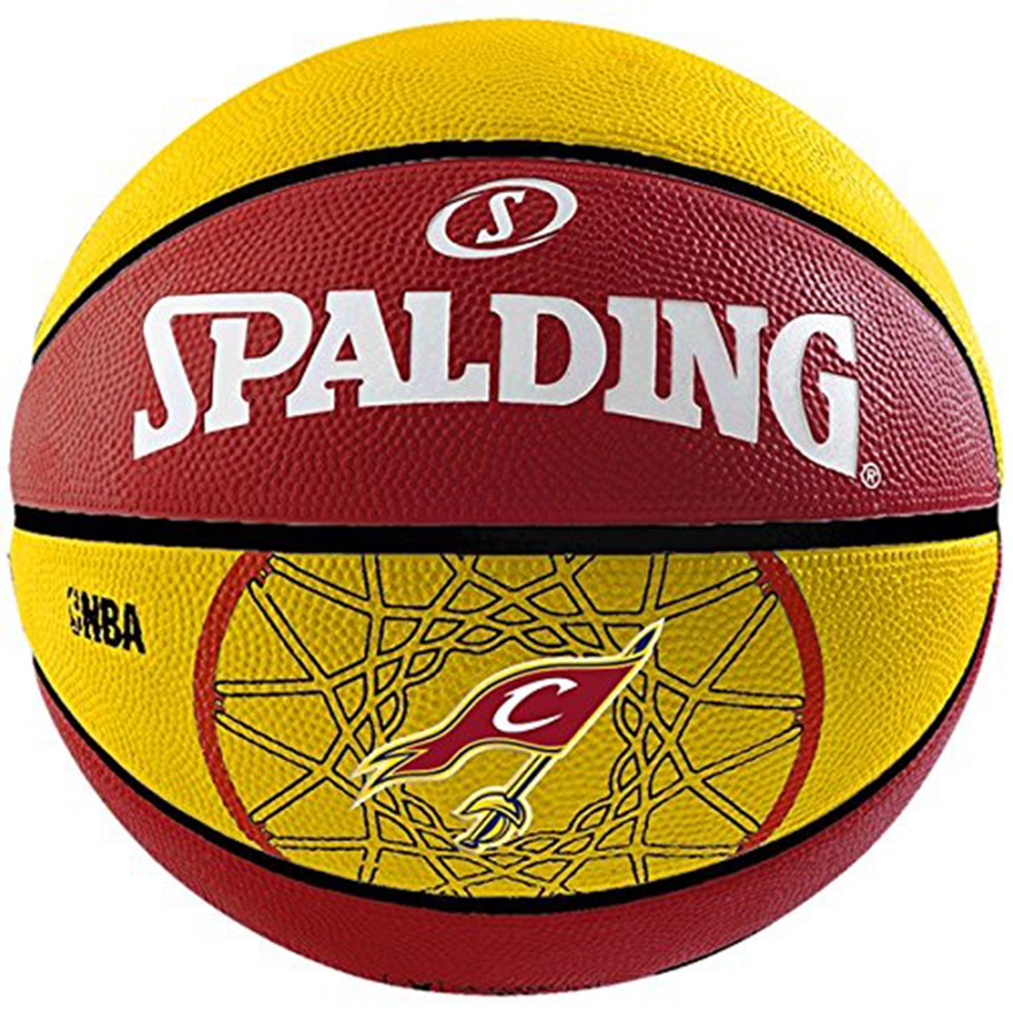 Spalding Team Cavaliers Basketball - Size: 7, Diameter: 24.25 cm Red/Yellow - Best Price online Prokicksports.com