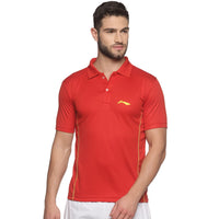Li-Ning APLK397 Badminton Collar T-Shirt | Turbo Dri Air Dry Polyester, Breathable & Sweat-Wicking | Half Sleeve, Regular Fit - Best Price online Prokicksports.com