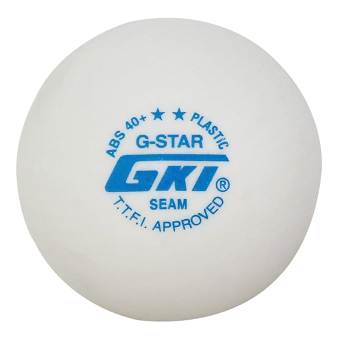 GKI G-Star ABS 40+ Seam Table Tennis Balls (Pack of 6, White) – Premium Quality for Professional Play