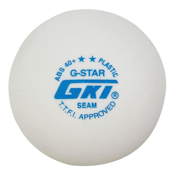 GKI G-Star ABS 40+ Seam Table Tennis Balls (Pack of 6, White) – Premium Quality for Professional Play