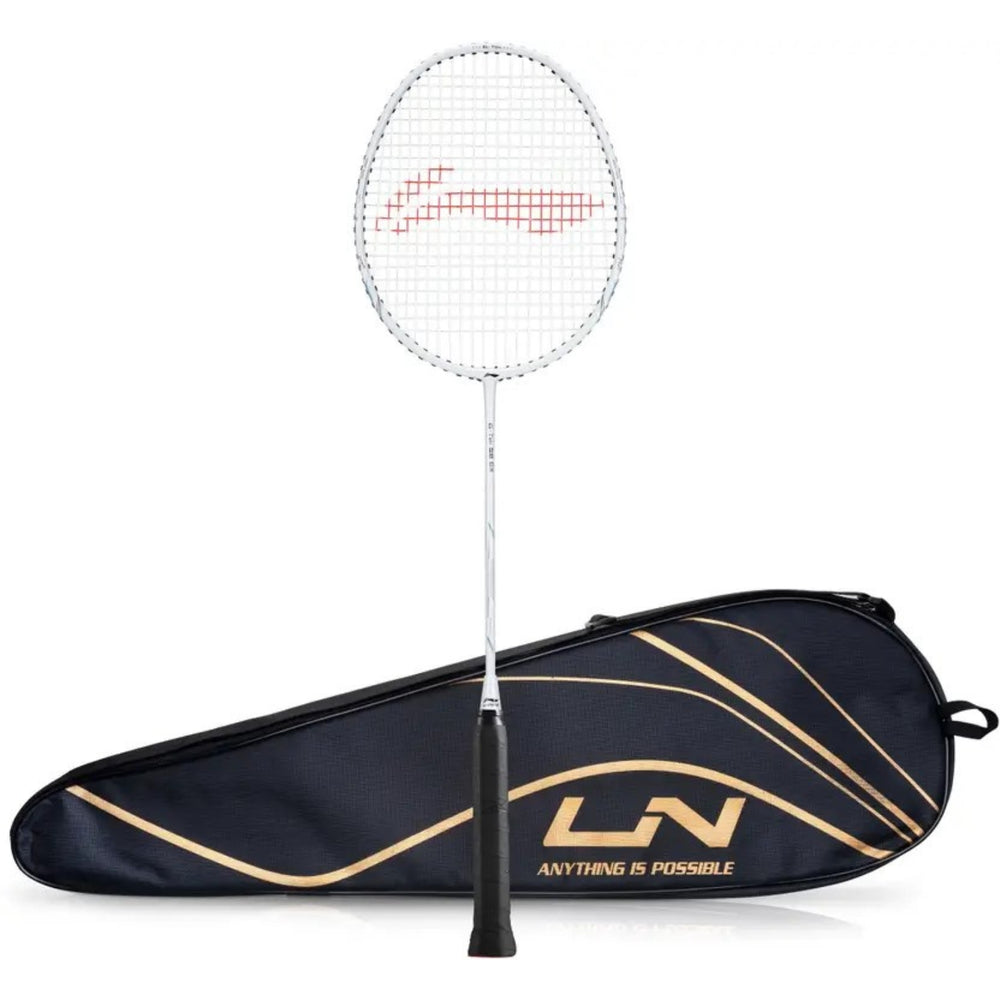 Li-Ning G-TEK 58 GX Strung Badminton Racquet White – Lightweight Graphite Frame, High Tension, Durable Racket with Cover for Intermediate & Advanced Players - Best Price online Prokicksports.com