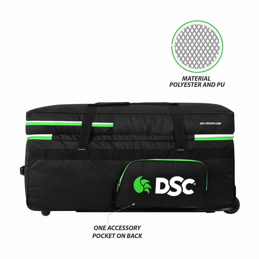 DSC Spliit Team Wheelie Cricket Kit Bag | Large Cricket Equipment Bag with Tractor Wheels | Padded Bat Pockets, Shoe Section