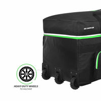 DSC Spliit Team Wheelie Cricket Kit Bag | Large Cricket Equipment Bag with Tractor Wheels | Padded Bat Pockets, Shoe Section
