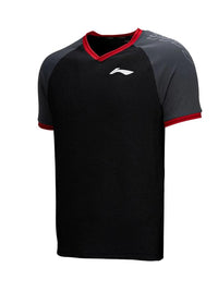 Li-Ning ATST701-1 Men’s V-Neck Badminton T-Shirt – Lightweight 100 g Court Tee with Pull-On Comfort & Clean Round-Cut Cuffs - Best Price online Prokicksports.com
