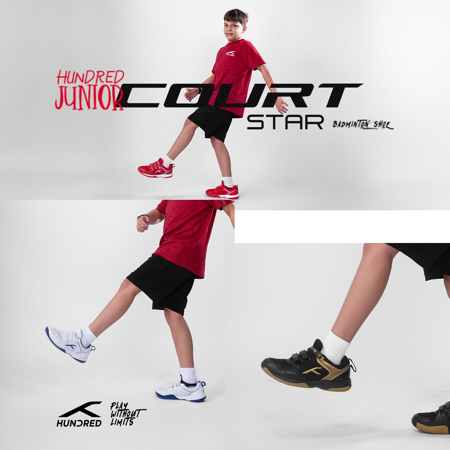 Hundred Court Star Junior Badminton Shoes - Best Price online Prokicksports.com