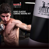 USI Universal 626C Classic Canvas Filled Boxing Punching Bag – White/Black, Durable Training Bag for Boxing, MMA & Fitness Workouts - Best Price online Prokicksports.com