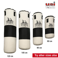 USI Universal 626C Classic Canvas Filled Boxing Punching Bag – White/Black, Durable Training Bag for Boxing, MMA & Fitness Workouts - Best Price online Prokicksports.com