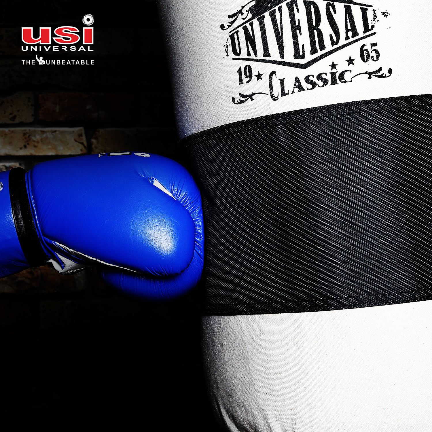 USI Universal 626C Classic Canvas Boxing Punching Bag – Durable White/Black Training Bag Without Fill for Home Gym, MMA, Fitness Boxing Practice - Best Price online Prokicksports.com