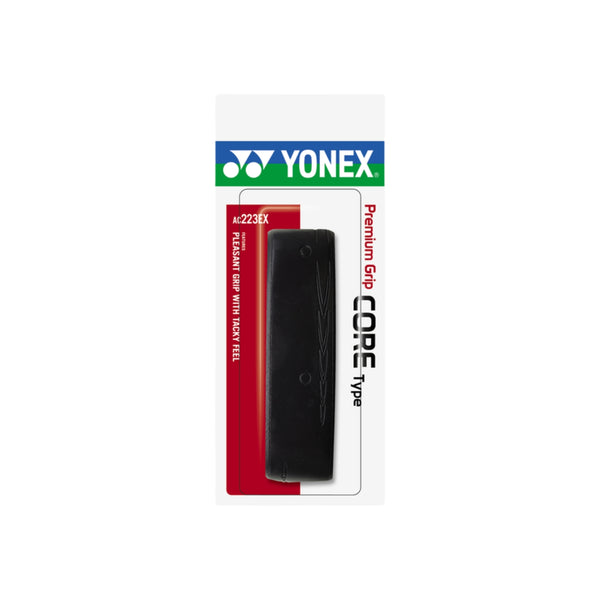 Yonex AC223EX Premium Grip Core Type Tennis Tape - Black | High-Performance Comfort Grip (1 Grip)