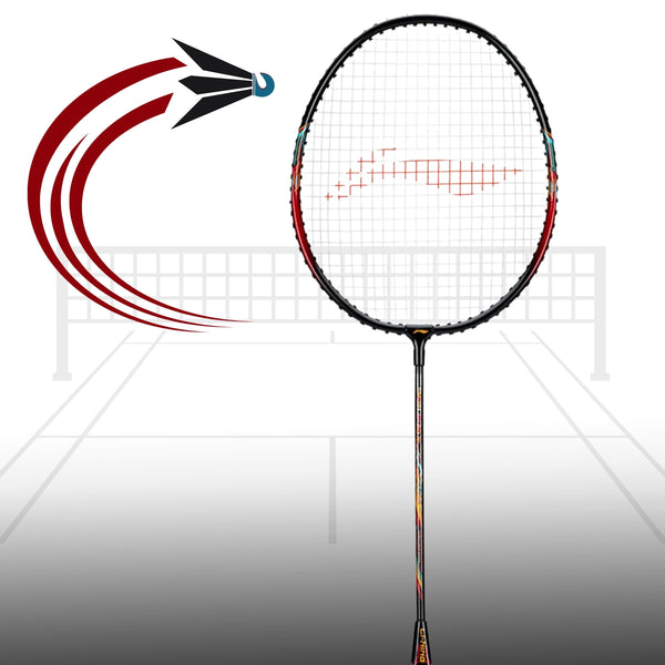 Li-Ning Smash XP 60 IV G5 Strung Badminton Racquet Black/Red – Lightweight, High-Tension Graphite for Intermediate & Advanced Players