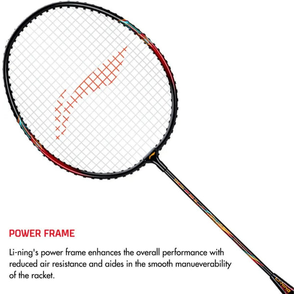 Li-Ning Smash XP 60 IV G5 Strung Badminton Racquet Black/Red – Lightweight, High-Tension Graphite for Intermediate & Advanced Players