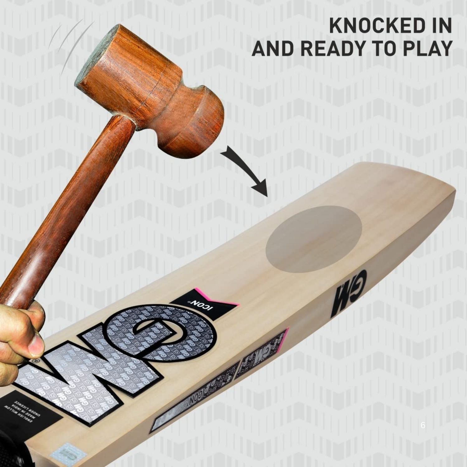 GM Kryos 404 English Willow Cricket Bat – SH Mens | Grade 3 Willow, L540 Blade, Full Profile with PowerArc Bow, F2 Face Profile | Mid Swell Position, Sweeping Toe, Hypa Grip - Best Price online Prokicksports.com