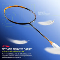 Li-Ning G-Force 6900 Superlite Unstrung Badminton Racquet, 5U G6 | Ultralite Carbon Technology | Fast Swing