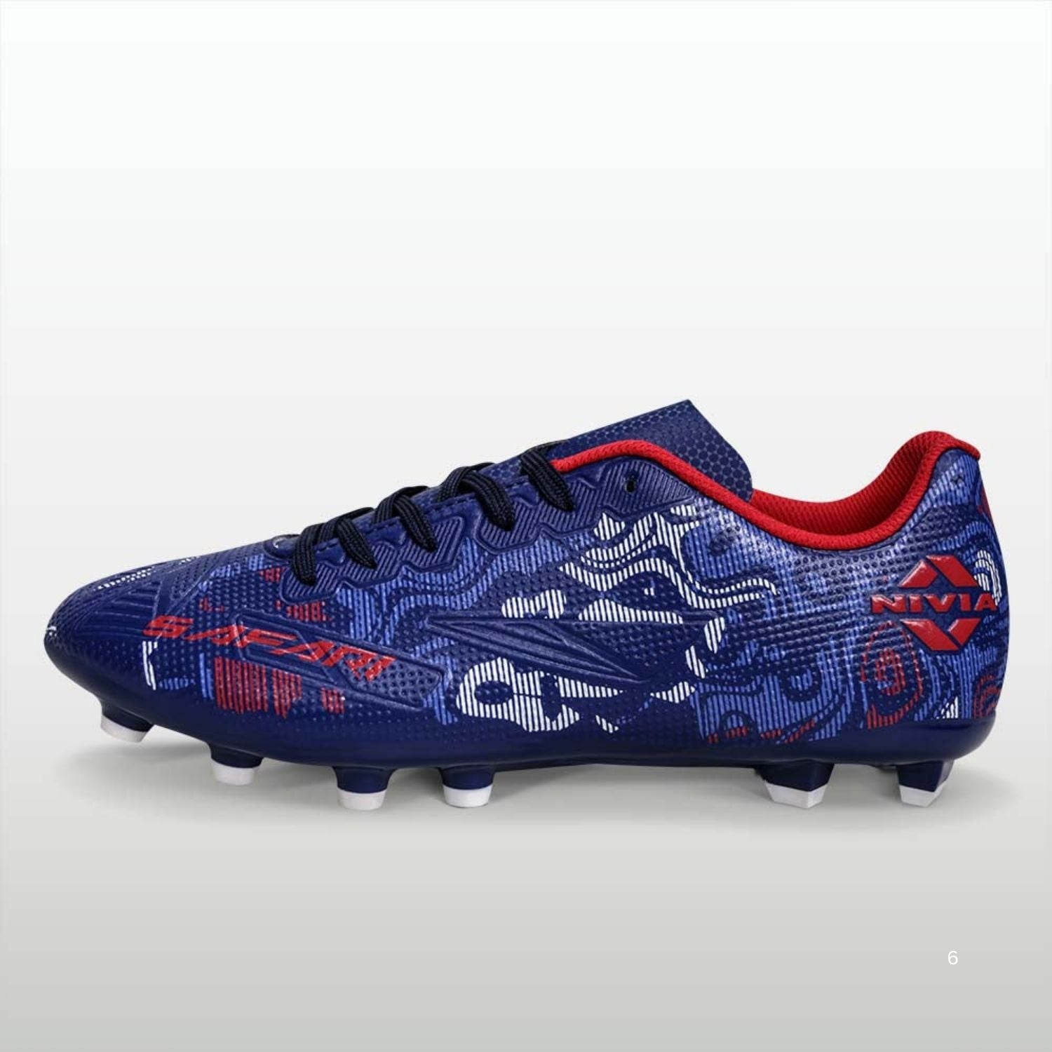 Nivia Safari Football Shoes – PU Synthetic Water-Resistant Upper, 3D Textured Design, TPU Stud Sole, EVA Sockliner | Superior Grip, Speed & Comfort for Hard Ground & Grass - Best Price online Prokicksports.com
