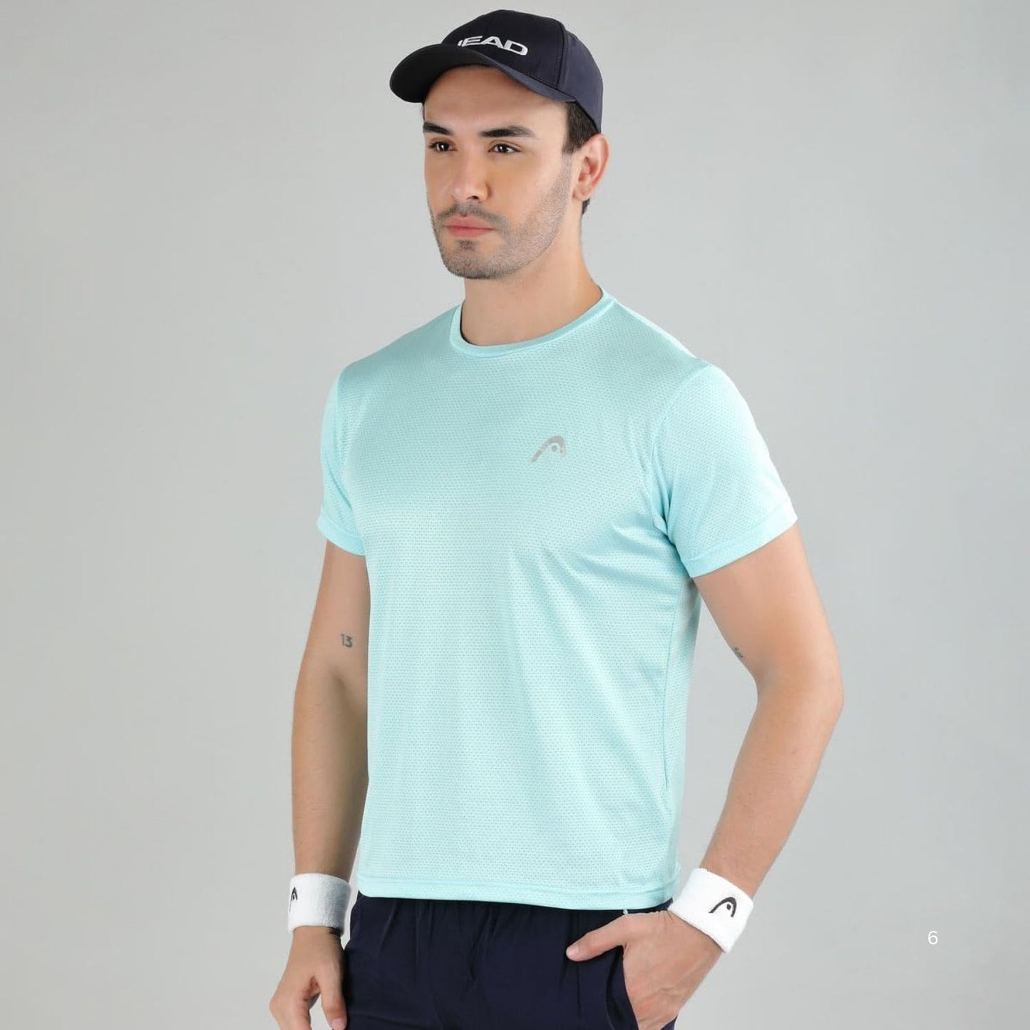 HEAD HCD Model Men's Round Neck T-Shirt – 100% Polyester | Moisture-Wicking, Lightweight Crew Neck, Athletic Fit - Best Price online Prokicksports.com