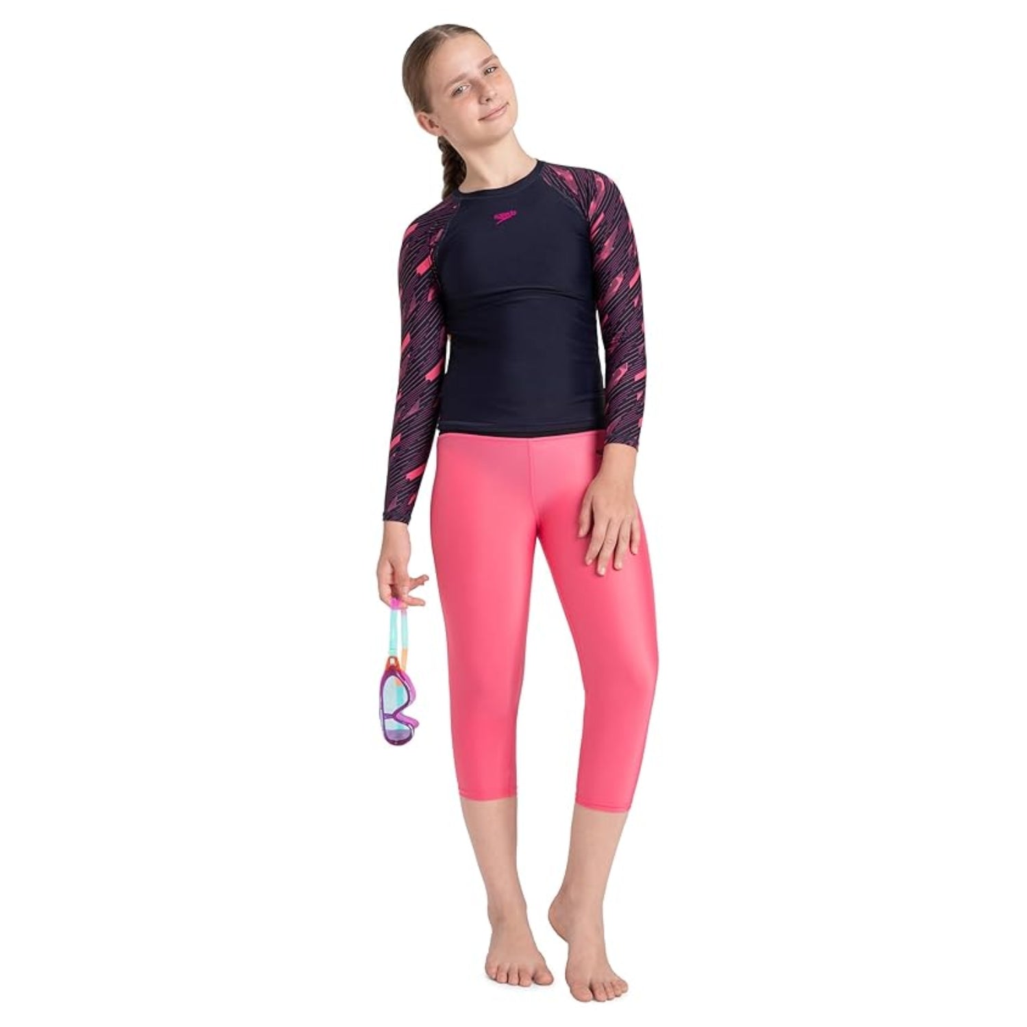 Speedo JF Hypbm Sp LS SunTop Swimming – Girls’ Long Sleeve SunTop - Best Price online Prokicksports.com