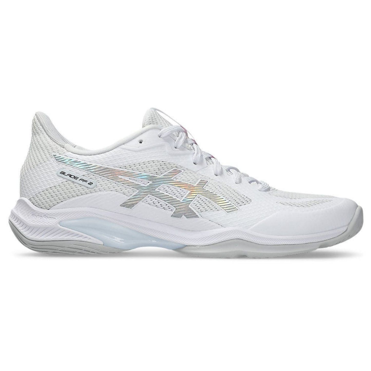 ASICS BLADE FF 2 Unisex Badminton Shoes – White/Pure Silver, Lightweight Indoor Court Shoes with FlyteFoam Cushioning & Non-Marking Outsole - Best Price online Prokicksports.com
