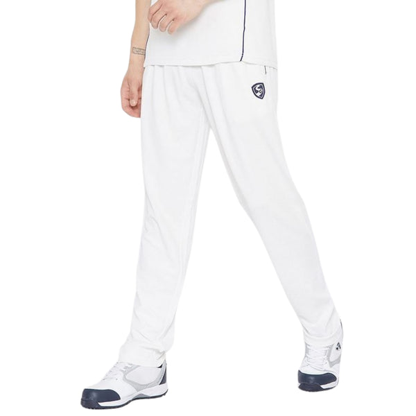 SG Test Cricket Whites Pant – Comfortable, Breathable Full-Length Trouser for Match Play, Practice, and Professional Cricket with Elastic Waist and Pockets