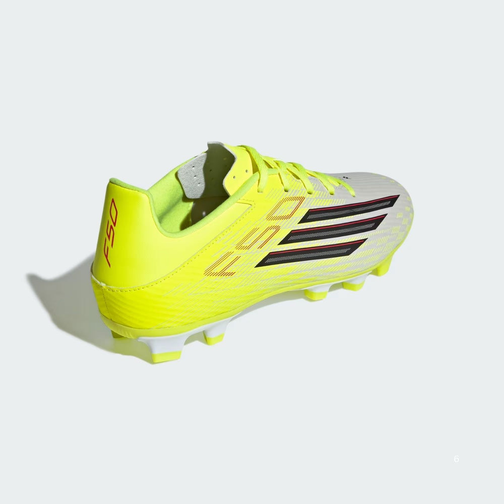 Adidas F50 Club FG/MG Football Shoes | Lightweight Speed Cleats with Fiberskin Upper | TESOYE/CBLACK/LUCRED - Best Price online Prokicksports.com